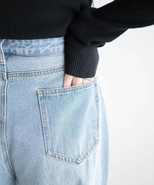 WEGO（ウィゴー）の「WEGO/ウエストフックデニムパンツ（デニムパンツ・レディース・ブラック/ライトインディゴブルー・FREE）」の7枚目の写真