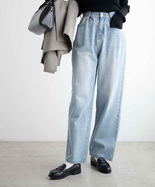 WEGO（ウィゴー）の「WEGO/ウエストフックデニムパンツ（デニムパンツ・レディース・ブラック/ライトインディゴブルー・FREE）」の9枚目の写真