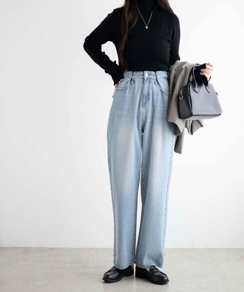 WEGO（ウィゴー）の「WEGO/ウエストフックデニムパンツ（デニムパンツ・レディース・ブラック/ライトインディゴブルー・FREE）」の12枚目の写真