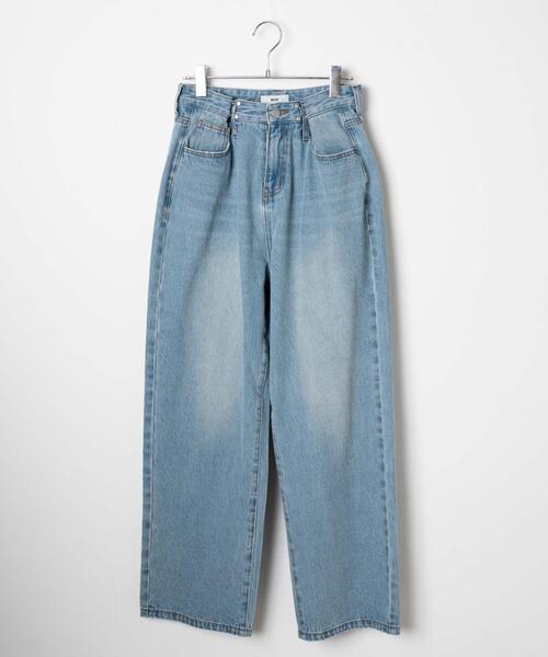 WEGO（ウィゴー）の「WEGO/ウエストフックデニムパンツ（デニムパンツ・レディース・ブラック/ライトインディゴブルー・FREE）」の17枚目の写真