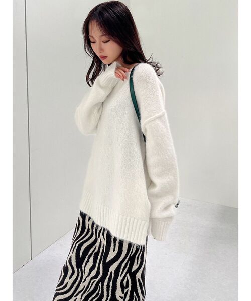 RESEXXY（リゼクシー）の「ルーズオーバーニットトップス（ニット/セーター・レディース・ベージュ/ホワイト/ピンク・FREE）」の18枚目の写真