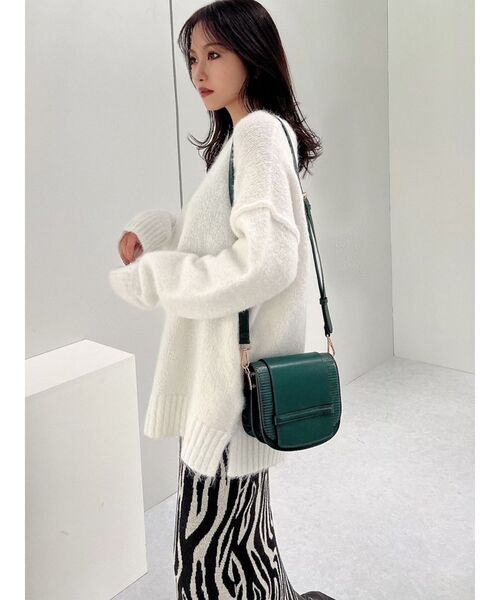 RESEXXY（リゼクシー）の「ルーズオーバーニットトップス（ニット/セーター・レディース・ベージュ/ホワイト/ピンク・FREE）」の19枚目の写真