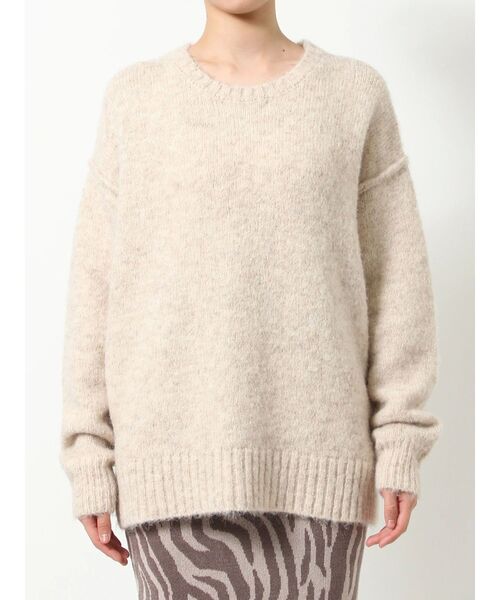 RESEXXY（リゼクシー）の「ルーズオーバーニットトップス（ニット/セーター・レディース・ベージュ/ホワイト/ピンク・FREE）」の4枚目の写真