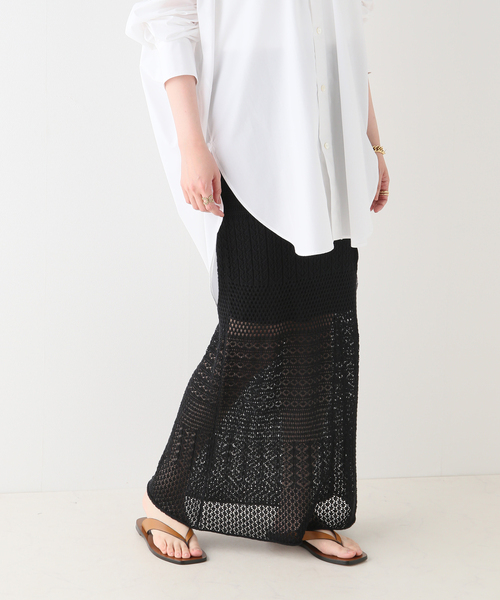 plage（プラージュ）の「COTTON HEMP KINIT LACE スカート