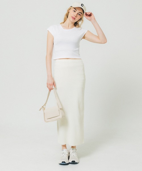 coca（coca）（コカ）の「とろみクロップドクルーネックT（Tシャツ/カットソー・レディース・ブラック/ホワイト・M/L）」の8枚目の写真