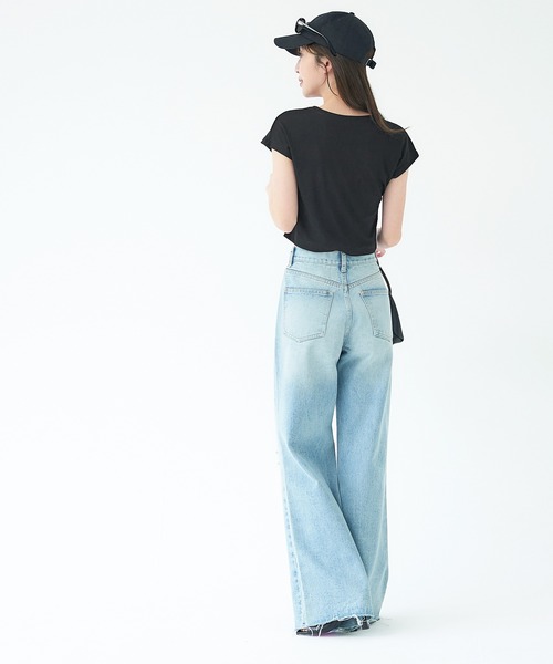 coca（coca）（コカ）の「とろみクロップドクルーネックT（Tシャツ/カットソー・レディース・ブラック/ホワイト・M/L）」の9枚目の写真