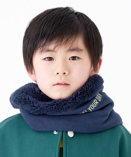 MAKE YOUR DAY（メイクユアデイ）の「リバーシブルネックウォーマー（ネックウォーマー/スヌード・キッズ・ブラック/ネイビー/モカ/カーキ・FREE）」の4枚目の写真