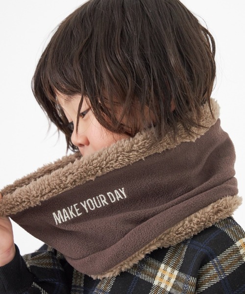 MAKE YOUR DAY（メイクユアデイ）の「リバーシブルネックウォーマー（ネックウォーマー/スヌード・キッズ・ブラック/ネイビー/モカ/カーキ・FREE）」の6枚目の写真