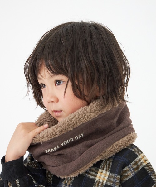 MAKE YOUR DAY（メイクユアデイ）の「リバーシブルネックウォーマー（ネックウォーマー/スヌード・キッズ・ブラック/ネイビー/モカ/カーキ・FREE）」の7枚目の写真