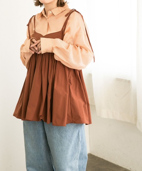 KBF（ケイビーエフ）の「ストライプBIGシャツ（シャツ/ブラウス・レディース・ブラウン系その他/ブルー系その他/オレンジ系その他・ONE）」の12枚目の写真