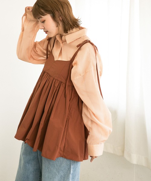 KBF（ケイビーエフ）の「ストライプBIGシャツ（シャツ/ブラウス・レディース・ブラウン系その他/ブルー系その他/オレンジ系その他・ONE）」の13枚目の写真