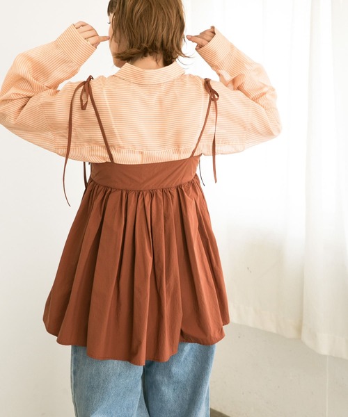 KBF（ケイビーエフ）の「ストライプBIGシャツ（シャツ/ブラウス・レディース・ブラウン系その他/ブルー系その他/オレンジ系その他・ONE）」の15枚目の写真