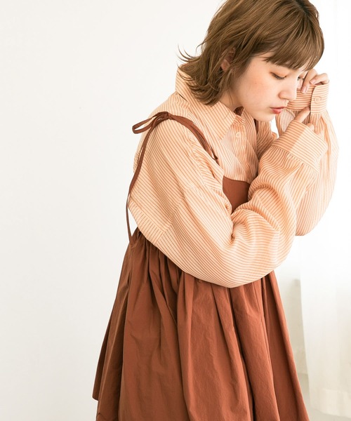 KBF（ケイビーエフ）の「ストライプBIGシャツ（シャツ/ブラウス・レディース・ブラウン系その他/ブルー系その他/オレンジ系その他・ONE）」の16枚目の写真