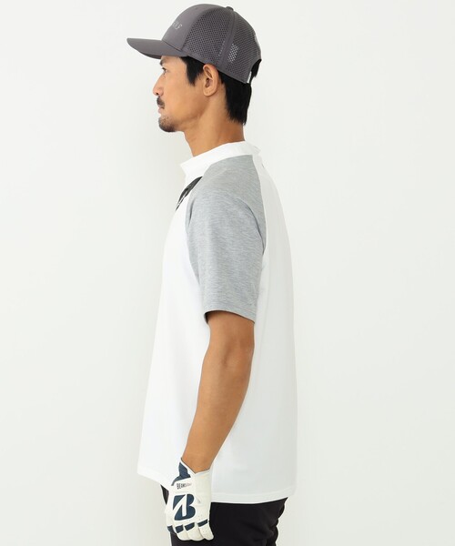BEAMS GOLF ビームスゴルフ　モックネック　ワッフル　半袖シャツ　L 白 BEAMS GOLF（ビームス ゴルフ）〈MEN〉ORANGE LABEL / US
