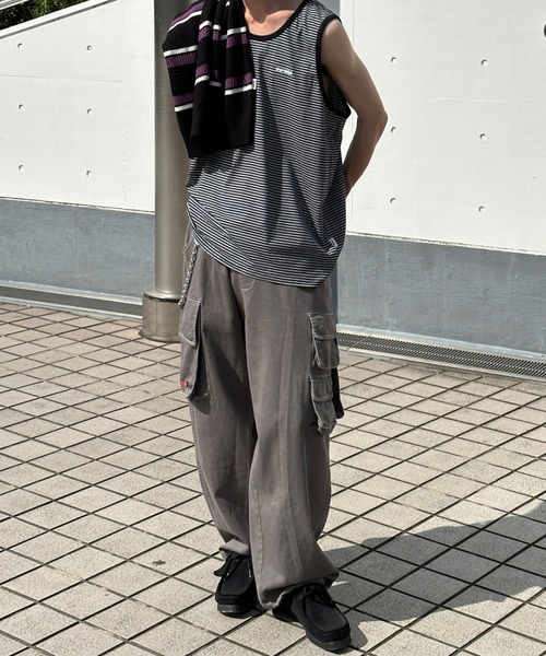 Perushu（ペルーシュ）の「ボーダータンクトップ（タンクトップ・メンズ・ブラック/ネイビー/ライトブラウン/グレイッシュベージュ・MEDIUM/LARGE）」の10枚目の写真