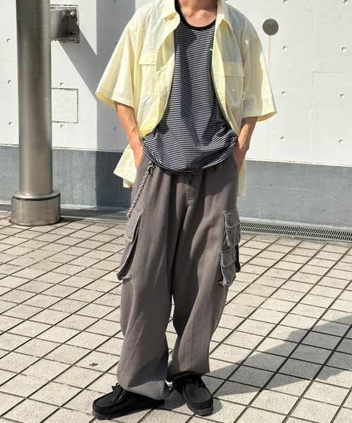 Perushu（ペルーシュ）の「ボーダータンクトップ（タンクトップ・メンズ・ブラック/ネイビー/ライトブラウン/グレイッシュベージュ・MEDIUM/LARGE）」の15枚目の写真