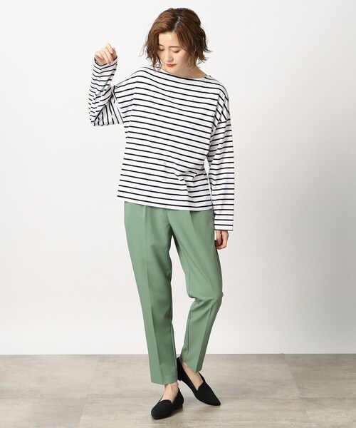 grove（グローブ）の「◆バックボタン ボーダープルオーバー（Tシャツ/カットソー・レディース・ブルー系2/ネイビー系2/ブラック系2・03/02/01/04/05）」の4枚目の写真