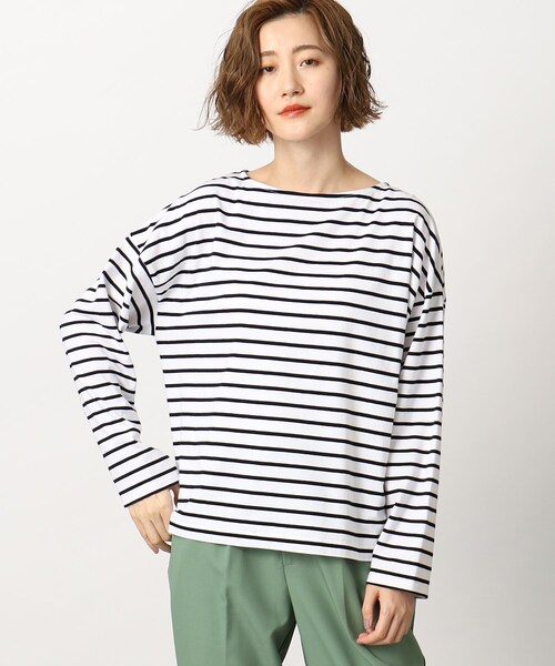 grove（グローブ）の「◆バックボタン ボーダープルオーバー（Tシャツ/カットソー・レディース・ブルー系2/ネイビー系2/ブラック系2・03/02/01/04/05）」の7枚目の写真
