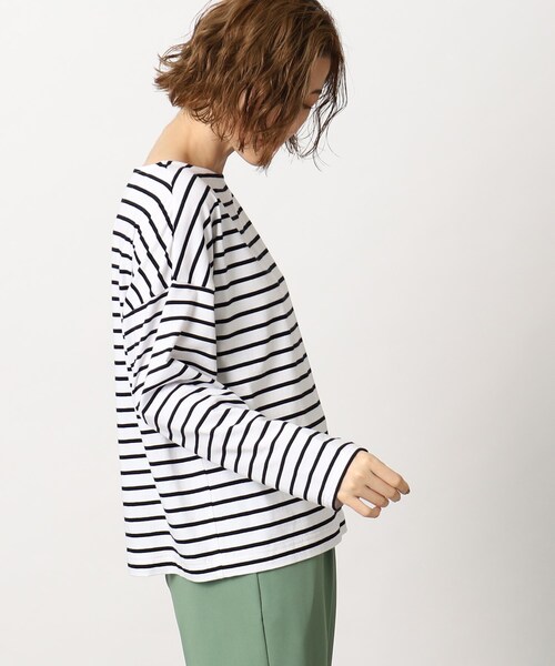 grove（グローブ）の「◆バックボタン ボーダープルオーバー（Tシャツ/カットソー・レディース・ブルー系2/ネイビー系2/ブラック系2・03/02/01/04/05）」の8枚目の写真