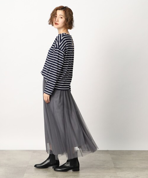 grove（グローブ）の「◆バックボタン ボーダープルオーバー（Tシャツ/カットソー・レディース・ブルー系2/ネイビー系2/ブラック系2・03/02/01/04/05）」の12枚目の写真