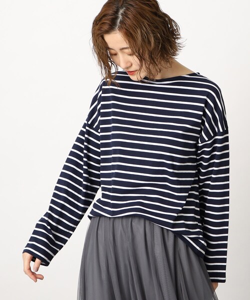 grove（グローブ）の「◆バックボタン ボーダープルオーバー（Tシャツ/カットソー・レディース・ブルー系2/ネイビー系2/ブラック系2・03/02/01/04/05）」の14枚目の写真