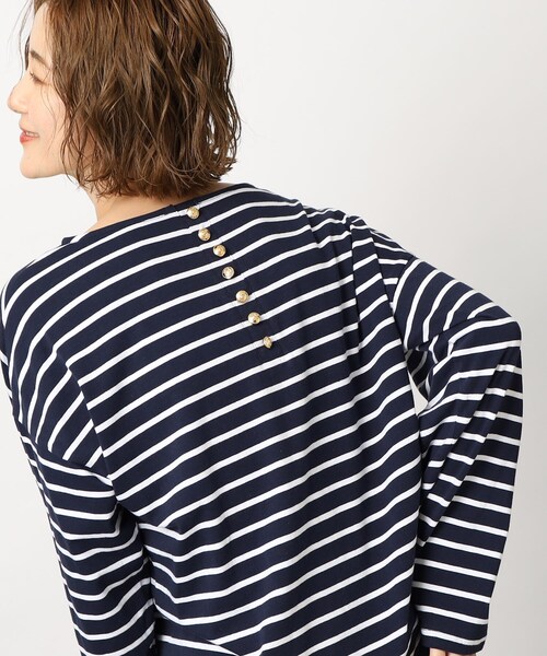 grove（グローブ）の「◆バックボタン ボーダープルオーバー（Tシャツ/カットソー・レディース・ブルー系2/ネイビー系2/ブラック系2・03/02/01/04/05）」の16枚目の写真