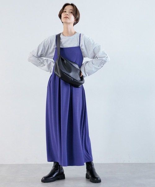 LEPSIM（レプシィム）の「フクレジャガード切り替えキャミワンピース　971938（ワンピース・レディース・ブルー/ベージュ/ブラック・FREE）」の7枚目の写真