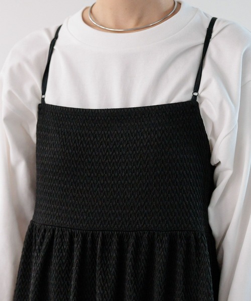 LEPSIM（レプシィム）の「フクレジャガード切り替えキャミワンピース　971938（ワンピース・レディース・ブルー/ベージュ/ブラック・FREE）」の12枚目の写真