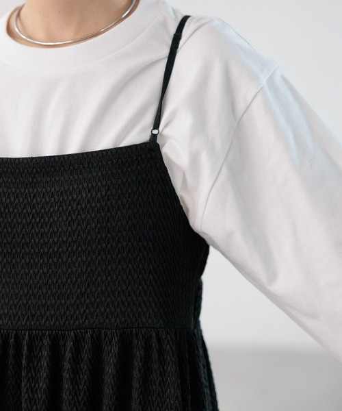 LEPSIM（レプシィム）の「フクレジャガード切り替えキャミワンピース　971938（ワンピース・レディース・ブルー/ベージュ/ブラック・FREE）」の13枚目の写真