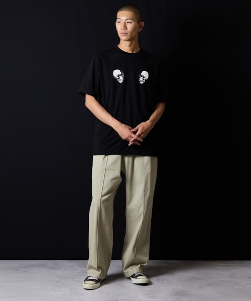 SKULL #2 T-SHIRT / フロントスカルモチーフ & アイスホッケー