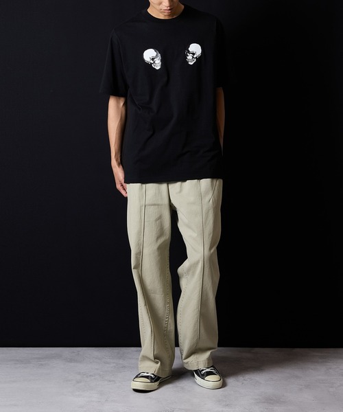NUMBER (N)INE(ナンバーナイン)の「SKULL #2 T-SHIRT / フロントスカルモチーフ & アイスホッケーバックモチーフ Tシャツ(Tシャツ/カットソー・メンズ・ホワイト/ブラック/チャコールグレー・2/3/5/4)」の9枚目の写真