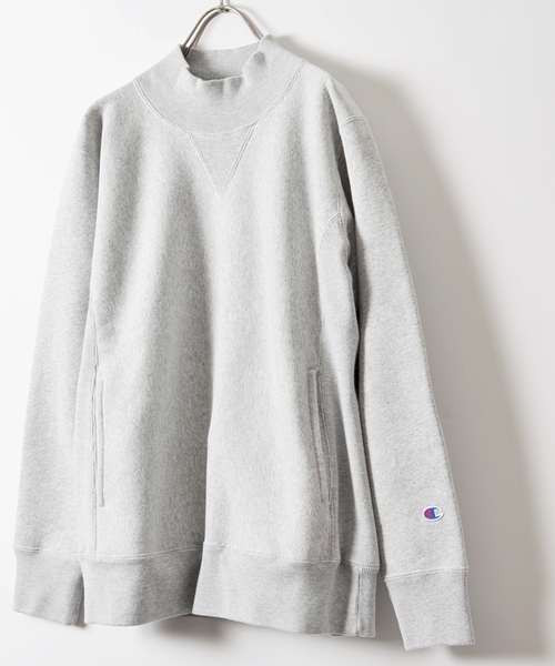Champion（チャンピオン）の「Champion(チャンピオン)×SHIPS AUTHENTIC: 別注 リバースウィーブ モックネック スウェット■（スウェット・メンズ・ヘザ－グレー/ネイビー/ブラック/オフホワイト・MEDIUM/SMALL/LARGE）」の4枚目の写真