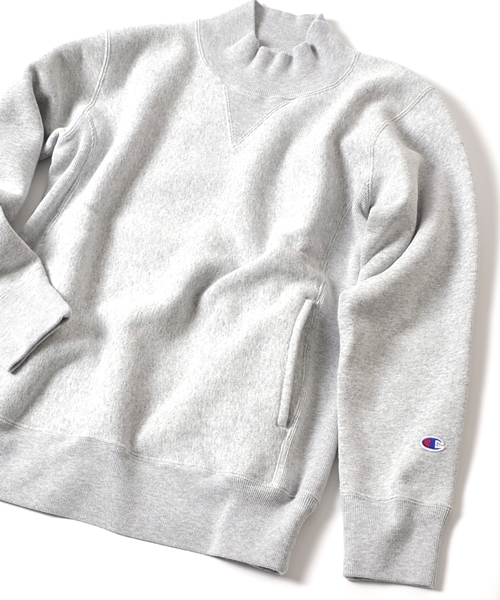 Champion（チャンピオン）の「Champion(チャンピオン)×SHIPS AUTHENTIC: 別注 リバースウィーブ モックネック スウェット■（スウェット・メンズ・ヘザ－グレー/ネイビー/ブラック/オフホワイト・MEDIUM/SMALL/LARGE）」の7枚目の写真