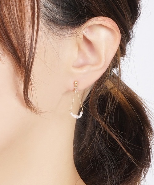 itam（アイタム）の「【itam】アイタム/ パールノンホールピアス/ 金属アレルギー対応（イヤリング・レディース・ゴールド/ピンクゴールド・FREE）」の3枚目の写真