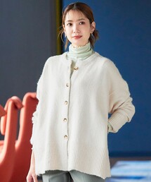 【洗える】クルーネックメランジカーディガン