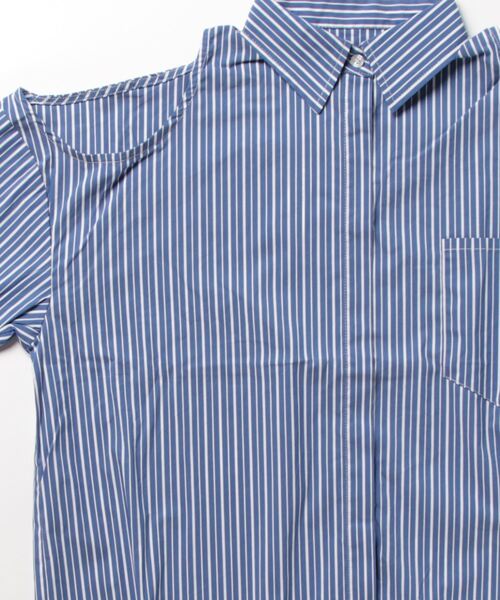 RANDEBOO（ランデブー）の「Stripe shoulder shirt（Tシャツ