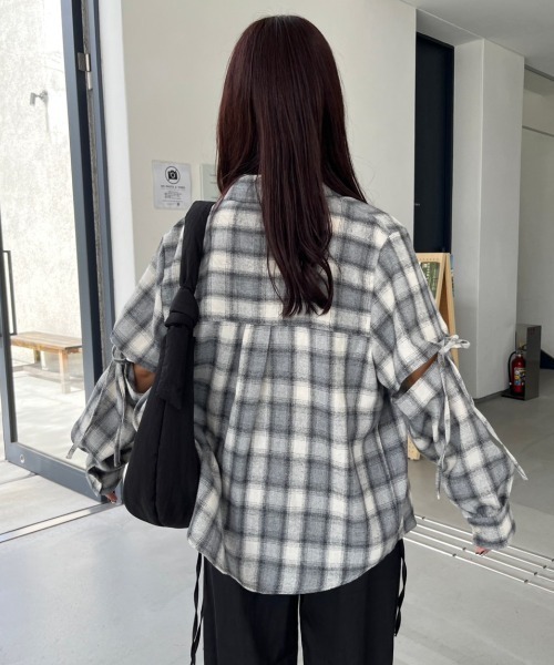 nemne store リボンビスチェシャツ セール】《Delfy》リボンビスチェシャツ（シャツ/ブラウス