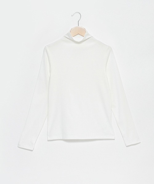 petit main LIEN(プティマインリアン)の「【LIEN】ボトルネックインナー(Tシャツ/カットソー・レディース・ブラック/ブルー/オフホワイト/チャコール・FREE)」の2枚目の写真