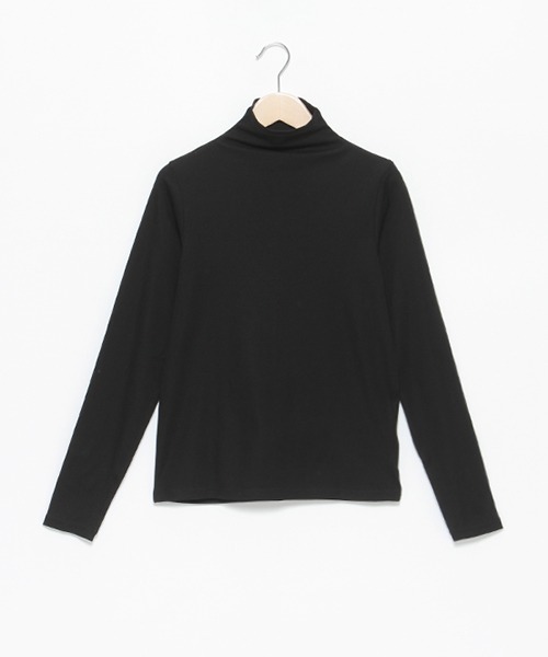 petit main LIEN(プティマインリアン)の「【LIEN】ボトルネックインナー(Tシャツ/カットソー・レディース・ブラック/ブルー/オフホワイト/チャコール・FREE)」の1枚目の写真