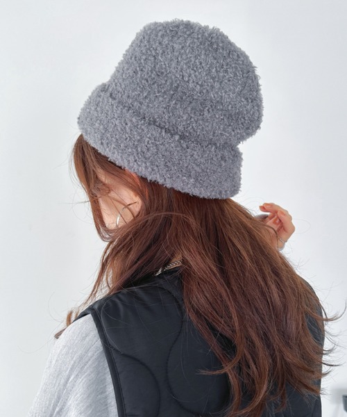 un+frame（アンフレーム）の「poodle knit cap／プードルファーニットキャップ/ビーニー（ニットキャップ/ビーニー・レディース・ブラック/ブラウン/レッド/ベージュ/グレー・FREE）」の13枚目の写真