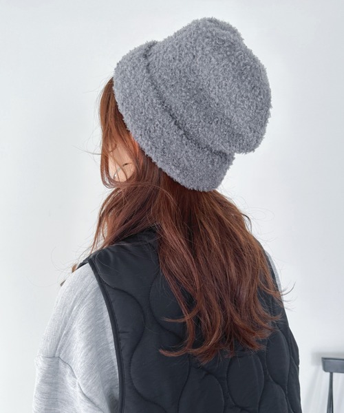 un+frame（アンフレーム）の「poodle knit cap／プードルファーニットキャップ/ビーニー（ニットキャップ/ビーニー・レディース・ブラック/ブラウン/レッド/ベージュ/グレー・FREE）」の14枚目の写真