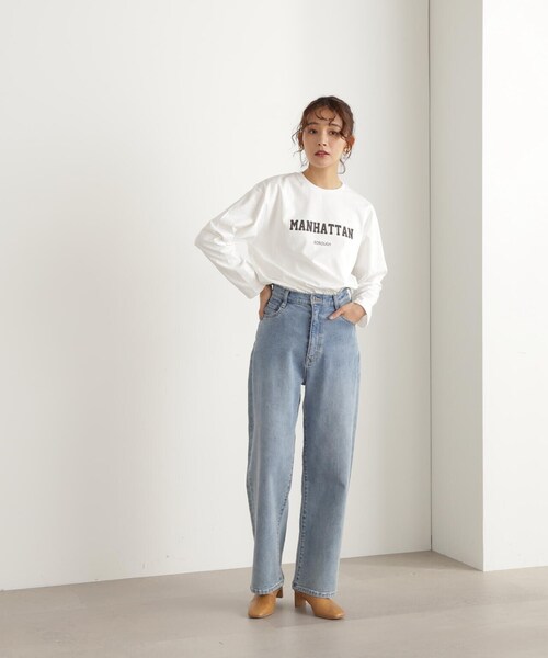 N.（N. Natural Beauty Basic）（エヌエヌナチュラルビューティーベーシック）の「◆カレッジロゴロンＴ（Tシャツ/カットソー・レディース・ホワイト/ホワイト系その他/スミクロ・MEDIUM）」の10枚目の写真