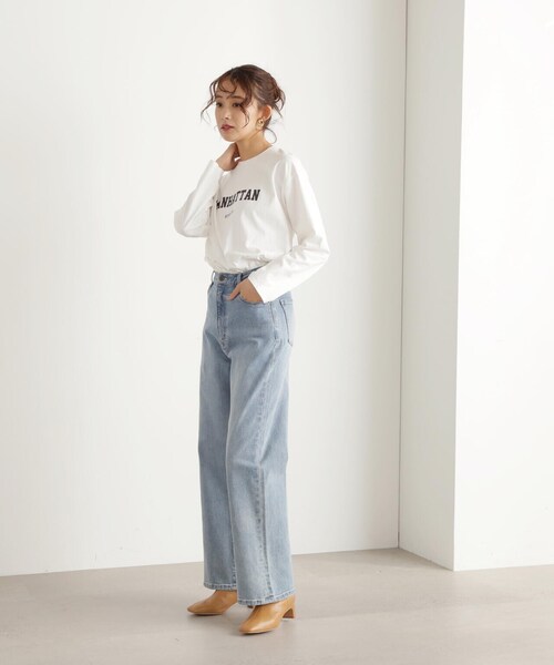 N.（N. Natural Beauty Basic）（エヌエヌナチュラルビューティーベーシック）の「◆カレッジロゴロンＴ（Tシャツ/カットソー・レディース・ホワイト/ホワイト系その他/スミクロ・MEDIUM）」の11枚目の写真
