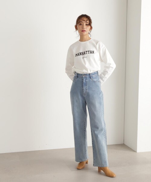 N.（N. Natural Beauty Basic）（エヌエヌナチュラルビューティーベーシック）の「◆カレッジロゴロンＴ（Tシャツ/カットソー・レディース・ホワイト/ホワイト系その他/スミクロ・MEDIUM）」の12枚目の写真