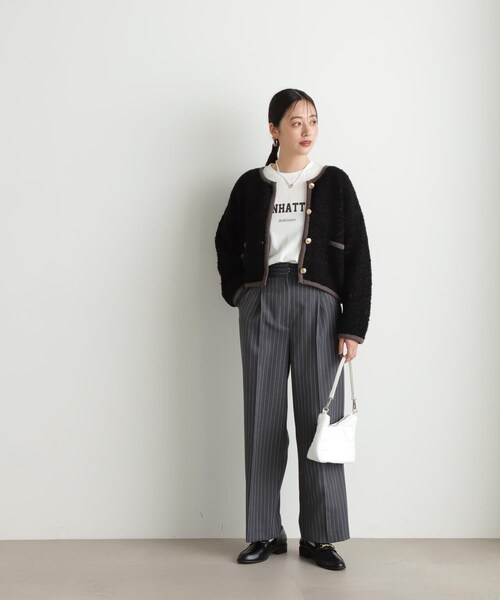 N.（N. Natural Beauty Basic）（エヌエヌナチュラルビューティーベーシック）の「◆カレッジロゴロンＴ（Tシャツ/カットソー・レディース・ホワイト/ホワイト系その他/スミクロ・MEDIUM）」の16枚目の写真