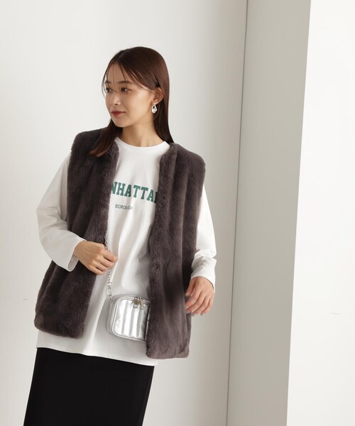 N.（N. Natural Beauty Basic）（エヌエヌナチュラルビューティーベーシック）の「◆カレッジロゴロンＴ（Tシャツ/カットソー・レディース・ホワイト/ホワイト系その他/スミクロ・MEDIUM）」の17枚目の写真