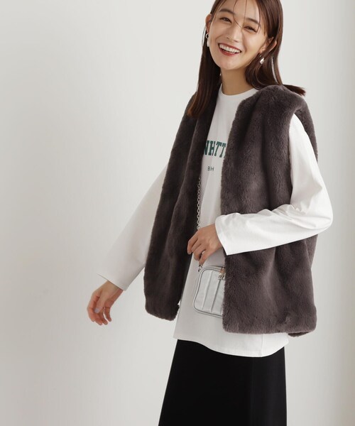 N.（N. Natural Beauty Basic）（エヌエヌナチュラルビューティーベーシック）の「◆カレッジロゴロンＴ（Tシャツ/カットソー・レディース・ホワイト/ホワイト系その他/スミクロ・MEDIUM）」の18枚目の写真