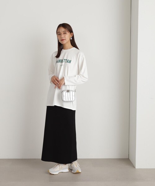 N.（N. Natural Beauty Basic）（エヌエヌナチュラルビューティーベーシック）の「◆カレッジロゴロンＴ（Tシャツ/カットソー・レディース・ホワイト/ホワイト系その他/スミクロ・MEDIUM）」の22枚目の写真
