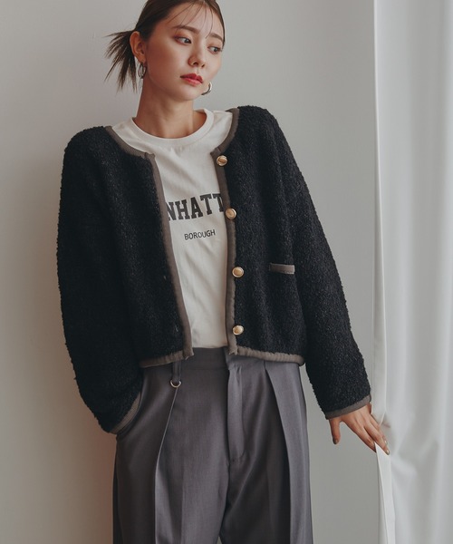 N.（N. Natural Beauty Basic）（エヌエヌナチュラルビューティーベーシック）の「◆カレッジロゴロンＴ（Tシャツ/カットソー・レディース・ホワイト/ホワイト系その他/スミクロ・MEDIUM）」の2枚目の写真