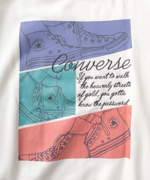 CONVERSE(コンバース)の「【CONVERSE/コンバース】ブランドネームワンポイントロゴ刺繍&ALL STAR スニーカーBIGプリントデザイン ワイドシルエット クルーネックスウェット/トレーナー(スウェット・レディース・スミクロ/ネイビー/グリーン/キャメル/オフホワイト/ヘザーグレー・M/L)」の14枚目の写真